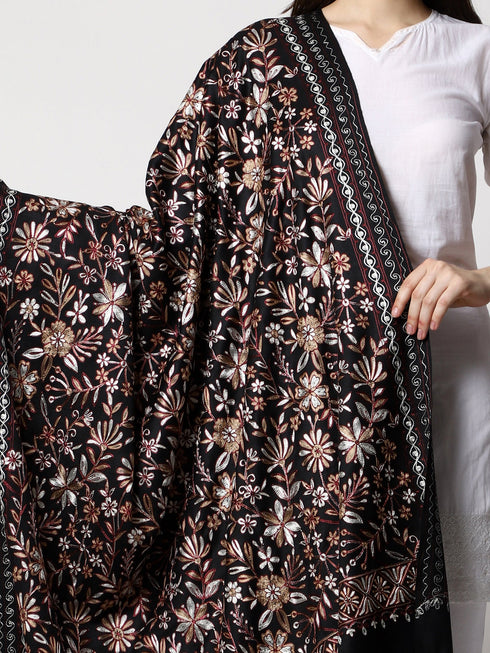 Women's Aari Embroidery Wool Shawl
